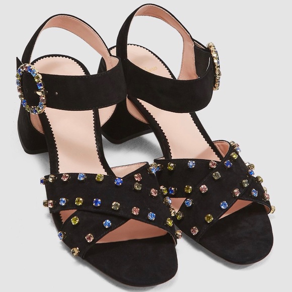 J Crew suede penny sandals with crystals Size 10 - Picture 3 of 12